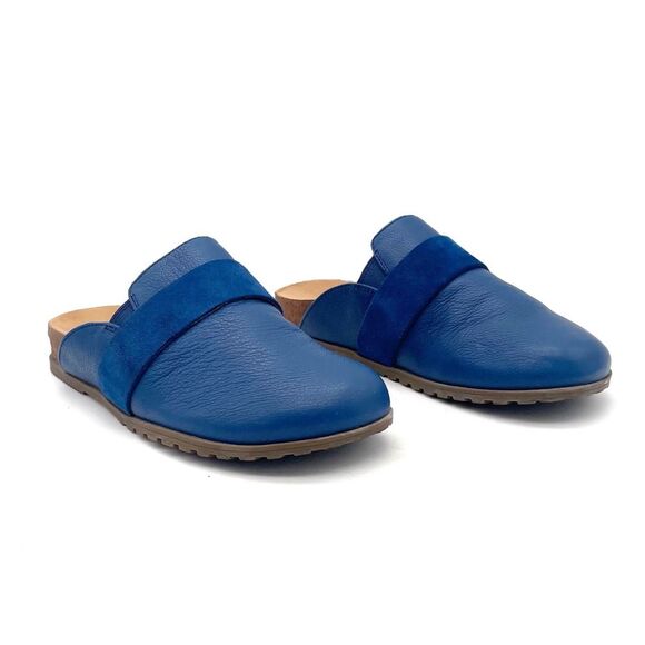 Vionic Ambrosia Clogs Blue Leather Suede Slides Slip On Orthotic Comfort Size 7 - Picture 4 of 16